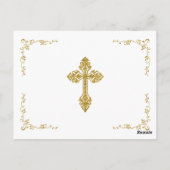 男の赤ちゃんエレガントバプテスマありがとう ポストカード (裏面)