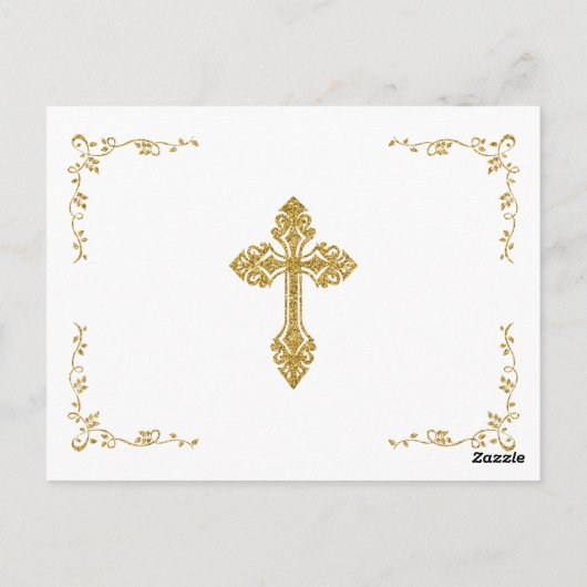 男の赤ちゃんエレガントバプテスマありがとう ポストカード (裏面)