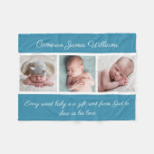 男の赤ちゃんエレガントフォトカイト生まれたばかりの引用文 フリースブランケット (正面(横))