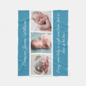 男の赤ちゃんエレガントフォトカイト生まれたばかりの引用文 フリースブランケット (正面)