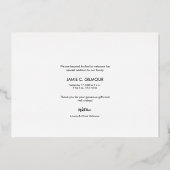 男の赤ちゃんエレガント誕生写真ありがとうスクリプト 箔シーズンカード (裏面)