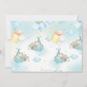 男の赤ちゃんエレファントバルーンベビーシャワースプリンクル サンキューカード (裏面)