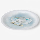 男の赤ちゃんエレファントベビーシャワー紙プレート ペーパープレート (アングル)