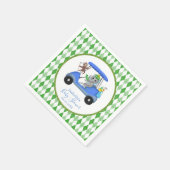 男の赤ちゃんエレファント&モンキーゴルフ スタンダードカクテルナプキン (角)