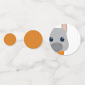 男の赤ちゃんオレンジロンドンキーベビーシャワー コンフェッティ (裏面)