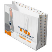 男の赤ちゃんオレンジ ラージペーパーバッグ (正面アングル)