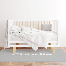 男の赤ちゃんカスタムグレイベッドルームまたは子供部屋フロアラグ