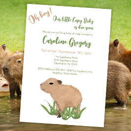 男の赤ちゃんカスタムケイピーCapybara Punベビーシャワー 招待状