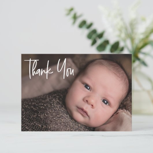 男の赤ちゃんカスタムシャワーサンキュー誕生 サンキューカード (スタンド正面)