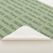 男の赤ちゃんカスタム毛布の繰り返し名前セージ緑 シェルパブランケット (3/4)