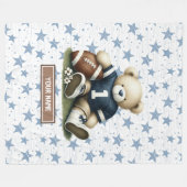 男の赤ちゃんカスタム用アメリカンフットボール毛布 フリースブランケット (正面(横))