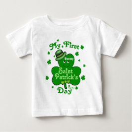 男の赤ちゃんカスタム第1回セントパトリックスデイベビーロンパー ベビーTシャツ