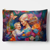 男の赤ちゃんカラフル絵を描母 アクセサリーポーチ (正面)