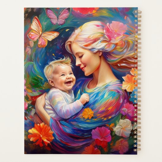 男の赤ちゃんカラフル絵を描母 プランナー手帳 (裏面)