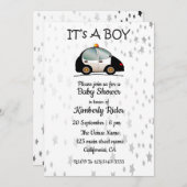 男の赤ちゃんカーズベビーシャワー招待状 招待状 (正面/裏面)