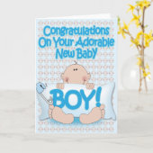 男の赤ちゃんカード カード (黄色い花)