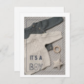 男の赤ちゃんカード、ベビーシャワー シーズンカード (正面/裏面)