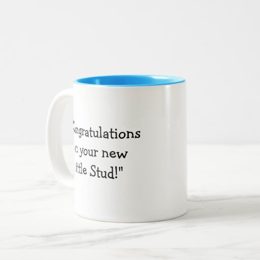 男の赤ちゃんカーペンタースタッドマグ ツートーンマグカップ (正面左)