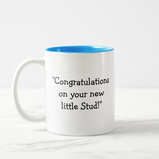 男の赤ちゃんカーペンタースタッドマグ ツートーンマグカップ (左)