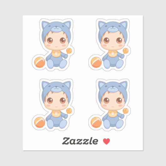 男の赤ちゃんガールキャットジャンプスーツ4セット シール (シート)