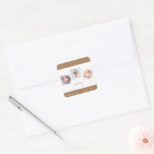 男の赤ちゃんガールキュートネーム誕生 スクエアシール (封筒)