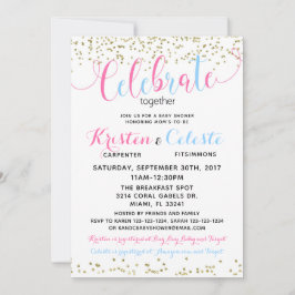 男の赤ちゃんガールコンビネーションフレンズ赤ちゃんシャワー 招待状