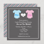 男の赤ちゃんガールジェンダーリビールシャワー招待状 招待状 (正面/裏面)