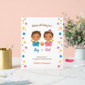 男の赤ちゃんガールジェンダーリビールパーティの招待状 アクリルサイン (ウェディング)