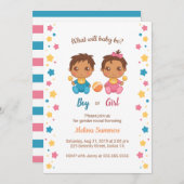男の赤ちゃんガールジェンダーリビールパーティの招待状 招待状 (正面/裏面)