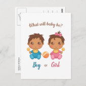 男の赤ちゃんガールジェンダーリビール招待状はがき ポストカード (正面/裏面)