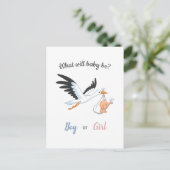 男の赤ちゃんガールストークジェンダーリビールパーティの招待状 ポストカード (スタンド正面)