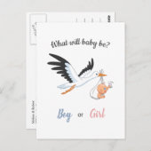 男の赤ちゃんガールストークジェンダーリビールパーティの招待状 ポストカード (正面/裏面)