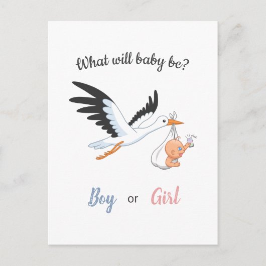 男の赤ちゃんガールストークジェンダーリビールパーティの招待状 ポストカード (正面)