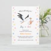 男の赤ちゃんガールストークジェンダーリビールパーティの招待状 招待状 (スタンド正面)