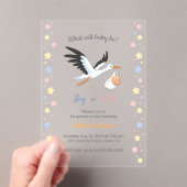 男の赤ちゃんガールストークジェンダーリビールパーティー アクリル招待状 (インサイチュ (ポータブル))