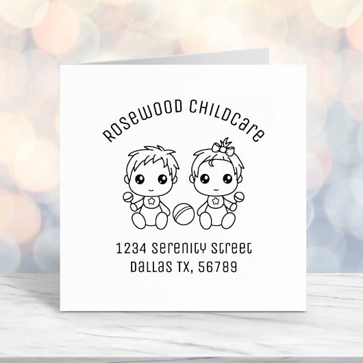 男の赤ちゃんガールチルドケアデイサービス住所3 セルフインキングスタンプ