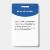 男の赤ちゃんガールフォトID識別カードカスタム バッジ (Back)