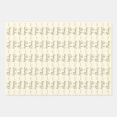 男の赤ちゃんガールブルーイエローピンクタイポグラフィパターン ラッピングペーパーシート (正面3)