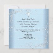 男の赤ちゃんガールブルー《キリスト教》洗礼式や命名式バプティスクロスカホワイト 招待状 (裏面)