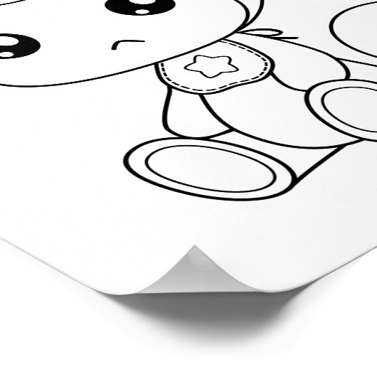 男の赤ちゃんガールベアージャンプスーツのカラーリングページ ポスター (角)