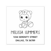 男の赤ちゃんガールベアージャンプスーツの住所 セルフインキングスタンプ (デザイン)