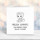 男の赤ちゃんガールベアージャンプスーツの住所 セルフインキングスタンプ