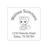 男の赤ちゃんガールベアージャンプスーツアーチアドレス2 ラバースタンプ (インプリント)