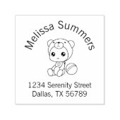 男の赤ちゃんガールベアージャンプスーツアーチアドレス セルフインキングスタンプ (デザイン)