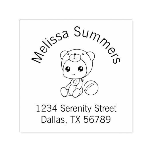 男の赤ちゃんガールベアージャンプスーツアーチアドレス セルフインキングスタンプ (デザイン)