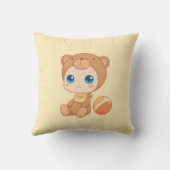 男の赤ちゃんガールベアージャンプスーツオンイエロー クッション (裏面)