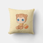 男の赤ちゃんガールベアージャンプスーツオンイエロー クッション (正面)