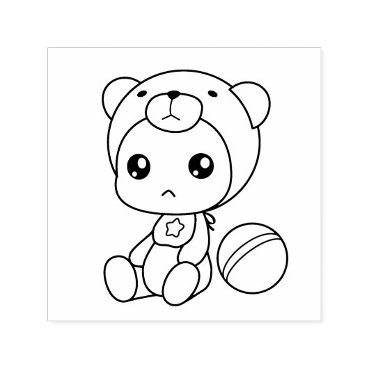 男の赤ちゃんガールベアージャンプスーツ色私 セルフインキングスタンプ (デザイン)