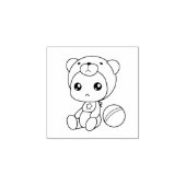 男の赤ちゃんガールベアージャンプスーツ1x1 ラバースタンプ (インプリント)