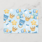 男の赤ちゃんクマ赤ちゃんシャワーベビー エンクロージャーカード (裏面)